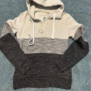 Women's Two-Tone Gray Hoodie Sweater